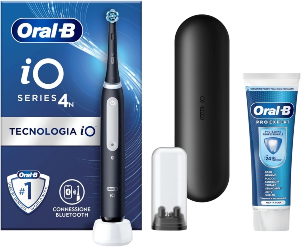 LPNHE895984918 - Oral-B Electrical pędzel ładowalny I 4 Czarny, 1 zapasowy nagłówek, 1 obudowa podróżna +zaawansowana regeneracja pasty do zębów 75 ml lakier do paznokci - A153