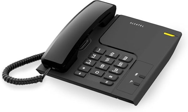 LPNHE867318599 - Alcatel T26 NERO Telefon stacjonarny z przyciskiem ponownego wywołania i sygnalizatorem świetlnym połączenia przychodzącego, montaż na ścianie. - A877