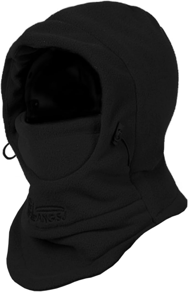 LPNRP037141038 - TRIWONDER Dziecięca kominiarka zimowa, czapka z kominem na szyję, ciepły kaptur szalik na twarz, maska na narty do jazdy na rowerze dla chłopców i dziewcząt (Czarny) - B593