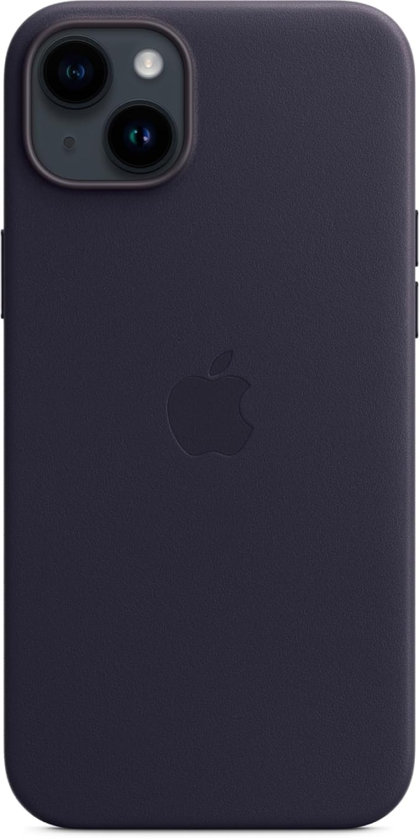 LPNHE914743809 - Pokrowiec Apple MagSafe ze skóry na iPhone 14 Plus - atrament - C658