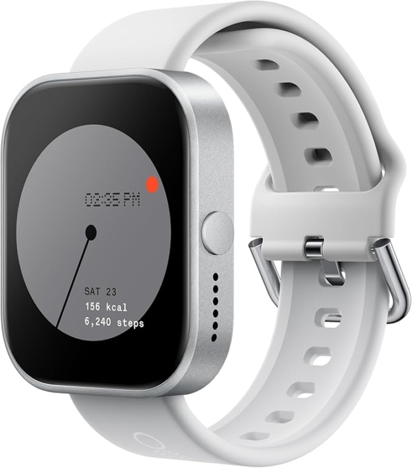 LPNHE877491305 - CMF przez Nothing Watch Pro Smartwatch z ekranem AMOLED o przekątnej 1,96 cala, trackerem fitness, zintegrowanym wielosystemowym GPS-em, zaawansowanym Bluetoothem z redukcją hałasu AI oraz aż do 13 dniem autonomiczności - Srebrny. - A628