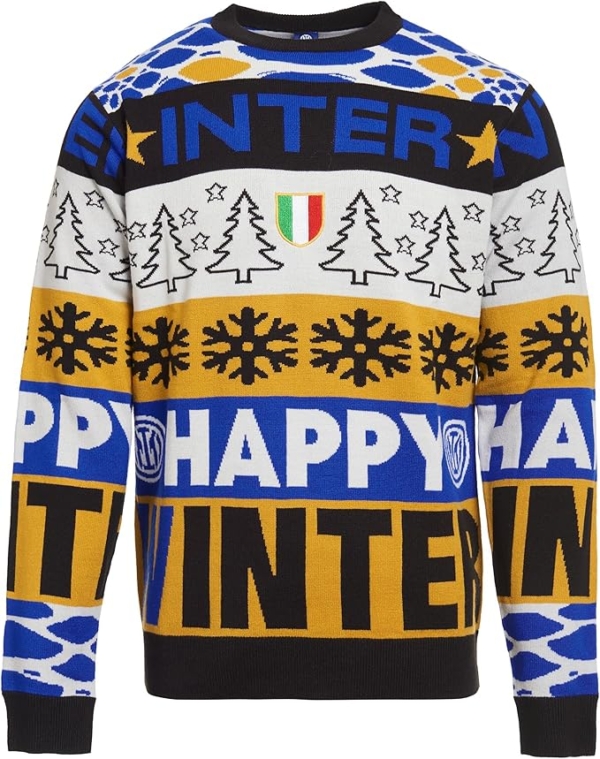 LPNHE894513250 - Inter - Sweter Świąteczny Oficjalna Edycja 2024 Unisex-Dorosły, Świętuj zimę w stylu nerazzurro! Doskonały pomysł na prezent dla prawdziwych fanów Nerazzurri. - B180
