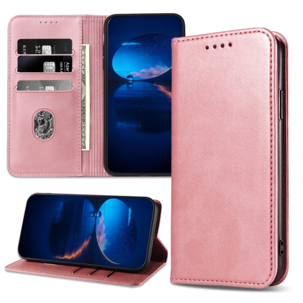 LPNHE925823114 - DENDICO Etui do iPhone SE 2022/2020 / iPhone 8 / iPhone 7, Etui wykonane z skóry PU Portfel Pouch, Antishock Protection Case z uchwytem do iPhone SE 2022/2020 / 8/7, Różowe złoto - C746