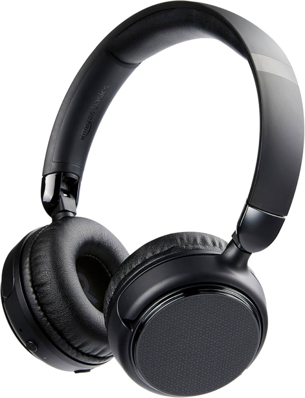 LPNHE909759731 - Amazon Basics - Bezprzewodowe słuchawki nauszdowe Bluetooth, 35 godzin czasu gry, czarne. - B300