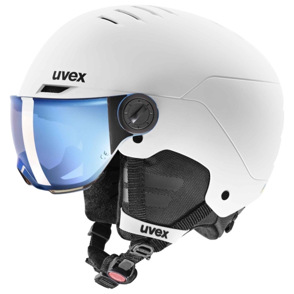 LPNHE919039273 - Rakieta Uvex Jr - solidny hełm narciarski dla dzieci - Kategoria filtra 2 - zoptymalizowana wentylacja - biały - czarny mat - 54-58 cm - A41