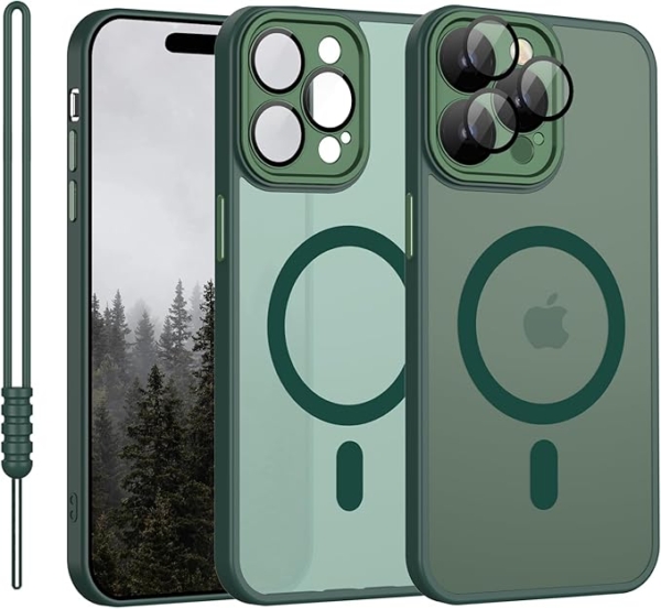 LPNHE926010204 - Etui iPhone 14 Pro z MagSafe, Etui na telefon iPhone 14 Pro Magnetyczny, lekki, cienki matowy dotyk ochrona aparatu fotograficznego, odporny na zadrapania, antypoślizgowy, odporny na stłuczenia Etui na iPhone 14 Pro Matowy - D14