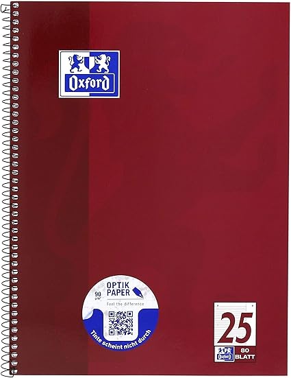 LPNHE924353924 - Oxford Collegeblok A4 z linią, 80 kartek, dziurkowany, fioletowy - B118