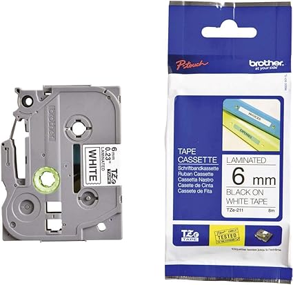 LPNRP003126083 - Brat Cinta, Czarny Tekst na Białym Tle, 6 mm - A594