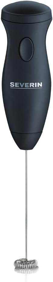 LPNHE905904570 - SEVERIN Mieszadło do mleka, kompaktowy mleczny piankowy przyrząd ze stali nierdzewnej, elektryczny piankowy przyrząd do mleka z zasilaniem bateryjnym oraz łatwy w obsłudze, w komplecie 2 baterie, kolor czarny, SM 3590. - D30