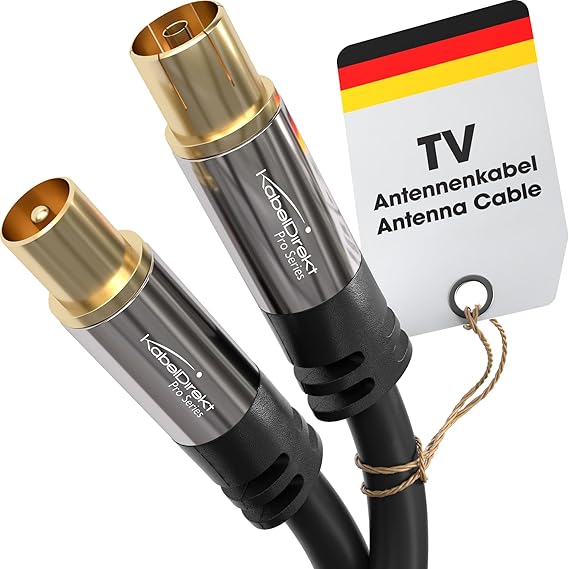 LPNHE927095788 - KabelDirekt Antennenkabel, Koaxialkabel, TV Kabel - Kabel telewizyjny z niełamliwym wtykiem metalowym do telewizji cyfrowej i analogowej - 2 m (wtyk antenowy do gniazda dla DVB-C, DVB-T, DVB-S) - A799