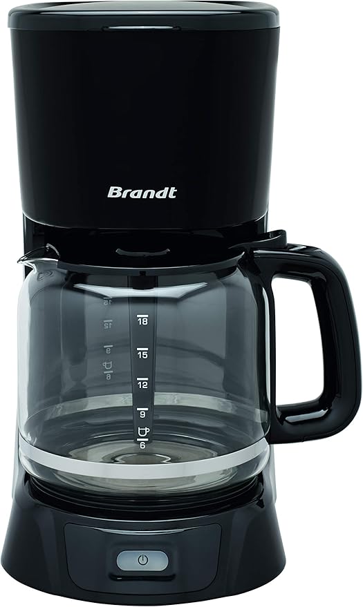 LPNHE934293077 - BRANDT - KAWIARKA - CAF1318 - 18 filiżanek-poziom wody w dzbanku - Pochylenie się - System przeciwko kapaniu - 1000W - Czarny - A654
