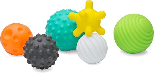 LPNHK372513392 - INFANTINO Textured Multi Ball Set – teksturowane piłki w zestawie do rozwoju sensorycznego – dla dzieci od 6 miesięcy Zestaw 6-częściowy - nowa wersja - C407