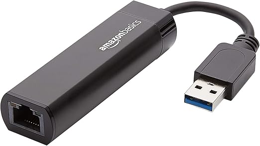 LPNRP029730568 - Amazon Basics USB 3.0 do 10/100/1000 Gigabit Ethernet Internetadapter, czarny, 1 sztuka. - B21