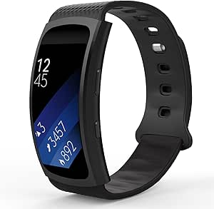 LPNHE924754013 - Pasek MoKo kompatybilny z zegarkiem Samsung Gear Fit 2 SM-R360 / Fit 2 Pro SM-R365 - Silikonowy pasek sportowy, zapięcie na spinacz, czarny. - A336