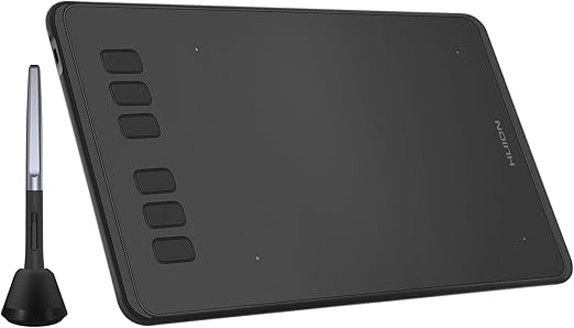 LPNHE895787044 - Tavoletta graficzna HUION Inspiroy H640P z bezbateriowym długopisem, 8192 poziomy nacisku długopisu, 8 klawiszy Express i 1 cyfrowa tavoletka graficzna z uchwytem długopisu, obsługująca systemy Windows, Mac i Android. - C518