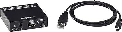 LPNHE918077785 - Amazon Basics Konwerter audio-extractor, HDMI do HDMI + Audio (SPDIF + RCA Stereo), Czarny. - A591