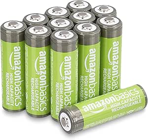 LPNRP027765785 - Amazon Basics - Akumulatory AA, z możliwością ponownego ładowania, o dużej pojemności 2400 mAh, NiMh, przedładowane, opakowanie 12 szt. - A325