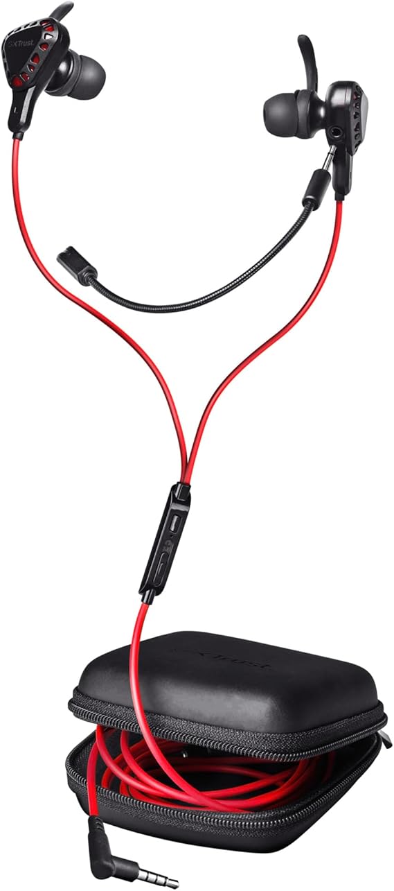 LPNHE865875385 - Zaufane słuchawki do gier Trust Gaming GXT 408 Cobra, w zestawie mikrofon, gumowe zauszniki w 3 rozmiarach, z kablem 3,5 mm, do PC, laptopów, smartfonów, konsoli, PS4 i Xbox - w kolorze czarnym - C886
