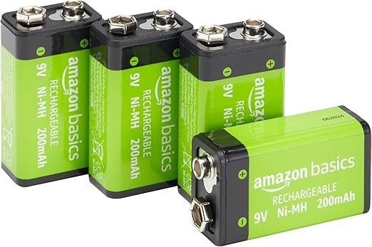 LPNRP035283919 - Amazon Basics - Akumulatorki, 9V, 200 mAh / NiMh, 4 sztuki w opakowaniu. - B328