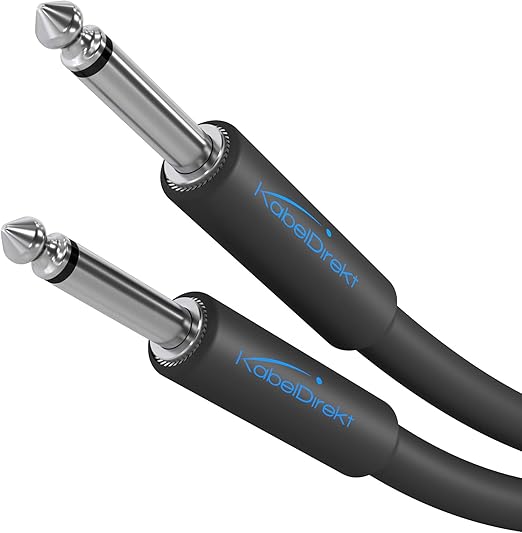 LPNHE908516566 - KabelDirekt - 6,3 mm kabla jack, Kabel instrumentów, Kabel gitary - 5 m (Mono-Audiokabel z wtykami jack do gitary elektrycznej, gitary basowej, keyboardu/syntezatora, do podłączenia do wzmacniacza; czarny) - B263