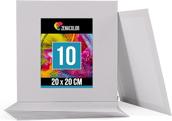 LPNRP036740635 - Zenacolor 20x20cm Malarstwo na płótnie - 10 płótna z bawełny bez kwasu - Wszelkiego rodzaju farba na płótnie - C73