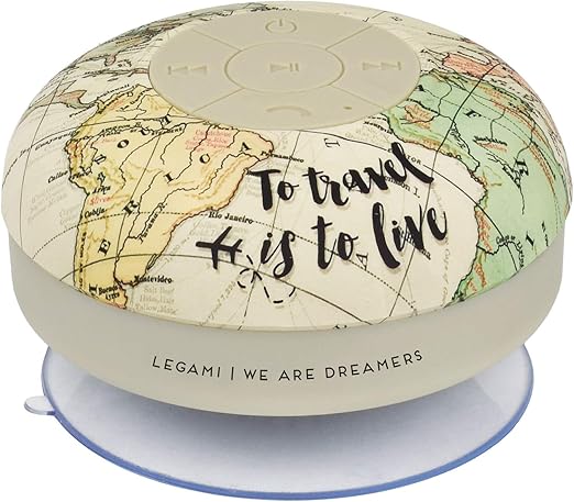 LPNHE895023569 - Legami - Głośnik douszny i bezprzewodowy Bluetooth® Odporny na wodę, 8,5x8 cm, z silikonu i ABS, Śpiewanie pod prysznicem, Wbudowany mikrofon, Włączony kabel USB do ładowania, Czas ładowania 1 godzina - C428