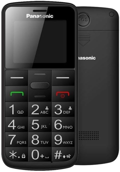 LPNHE895794336 - Panasonic KX-TU110 odblokowany, 0GB, Telefon uproszczony, Duży kolorowy wyświetlacz, Dual SIM, Darmowe połączenia głośnomówiące, Odporność na wstrząsy, Długo trwająca bateria, Czarny - C422