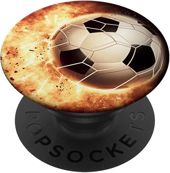 LPNRP033883421 - PopSockets Piłkarski design dla chłopców, dziewczynek, mężczyzn PopSockets PopGrip: Wyciągana podstawka i uchwyt do telefonów/ tabletów z wymiennym górnym elementem - A743