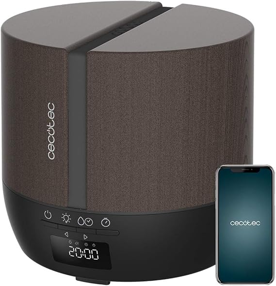 LPNRP028221948 - Cecotec PureAroma 550 Connected Czarny Woody Dyfuzor zapachów, pojemność 500 ml, wyświetlacz LED, głośnik, sterowanie Bluetooth, aplikacja, timer 12h, 3 tryby pracy, zasięg 30m2, V1705253 - C997