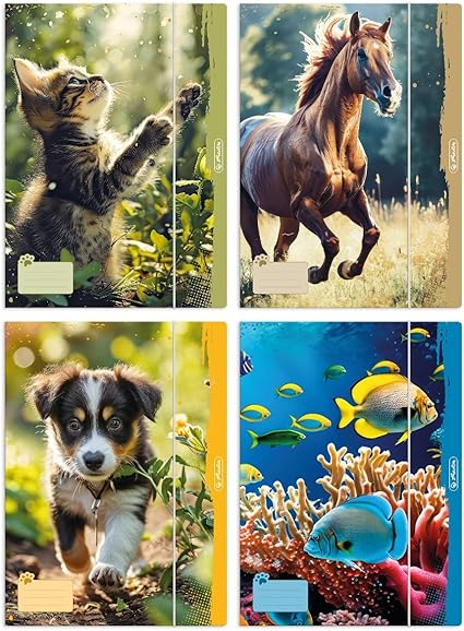 LPNHK367562768 - Herlitz® Teczka na dokumenty A4 z okrągłym gumkowaniu Rysunek | Organizator segregatorów | Ochrona | Praktyczna etykieta | Uniwersalny | Do biura szkoły studia | Zwierzęta - A109