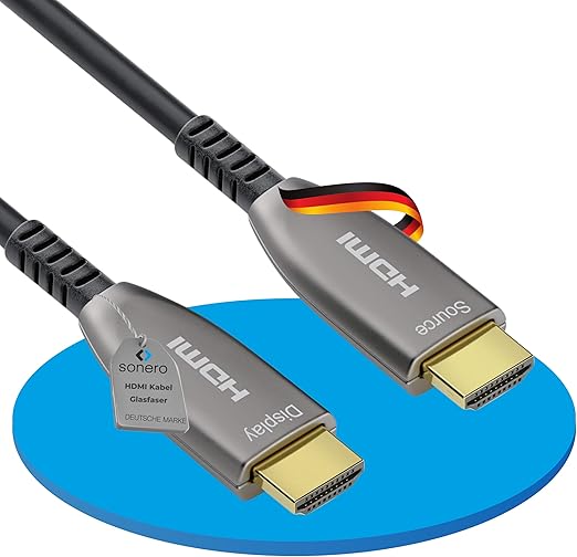 LPNHE849142686 - Sonero Kabel HDMI 2.0b, hybrydowy kabel z włókna szklanego, UHD 2160P, 4K60Hz, 4:4:4, HDR, 18 Gbps, czarny HDMI 4K 40 Meter - C118