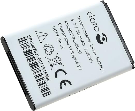 LPNHE913849802 - Doro - Oryginalna bateria do Doro 2414/2424/5030/6030/6050/6520/6530/6620/6630/5516 - Wysoka wydajność - Produkt firmy Doro - 800mAh - Gwarancja wyłączona w przypadku korzystania z części nieautoryzowanych przez firmę Doro - A389