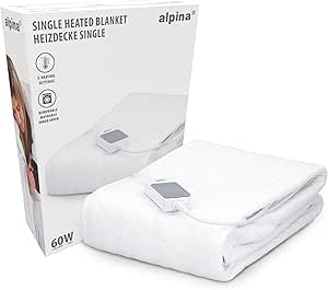 LPNHE916599820 - Alpina Koce Grzewcze 1 Osoba - 3 Ustawienia Ciepła - Elektryczny Koc Grzewczy - Elektryczna Kołdra Grzewcza Zmywalna Pilot - Elektryczna Kołdra Grzewcza - Nakładka Grzejna - C511