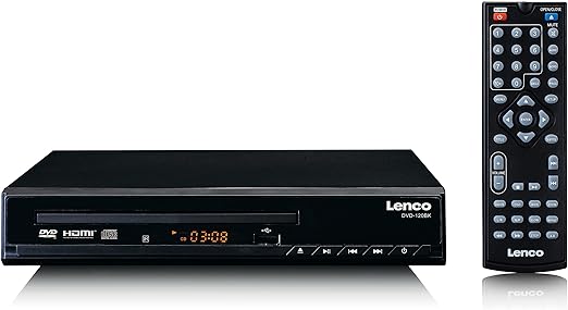 LPNHE836664666 - Odtwarzacz DVD Lenco DVD-120BK- Połączenie HDMI i SCART - Odtwarzanie USB - MP3,MPG, MPEG4,AVI - wyjście audio i wideo - pilot - kompaktowy- czarny - B610