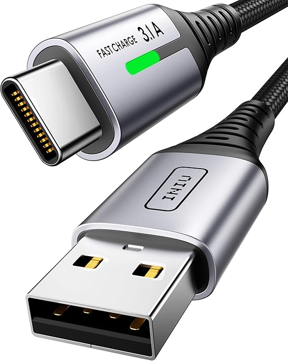 LPNHE865861263 - Kabel ładowania INIU USB C 2m 3.1A Typ C Szybkie ładowanie, pleciony kabel USB A do USB-C USBC do iPhone 16 15 Pro, Samsung Galaxy S24 S23 Ultra, Pixel 9, iPad Air, Switch, Steam itp. - A241