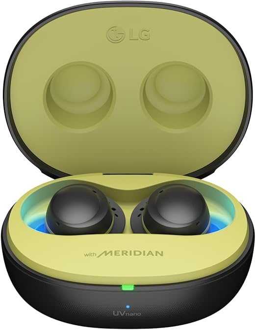 LPNHE920121541 - LG Electronics Tone Free Fit DTF7Q Słuchawki douszne Bluetooth, z systemem Meridian, aktywną redukcją szumów ANC i UVo+, czarne - C35