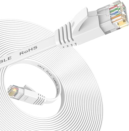LPNRP013344533 - Kabel Ethernet 5m Cat 6, kabel sieciowy o wysokiej prędkości z złączami RJ45 do modemu i routera, zgodny wstecz z kablem Lan Cat 7/Cat 8, biały. - C576