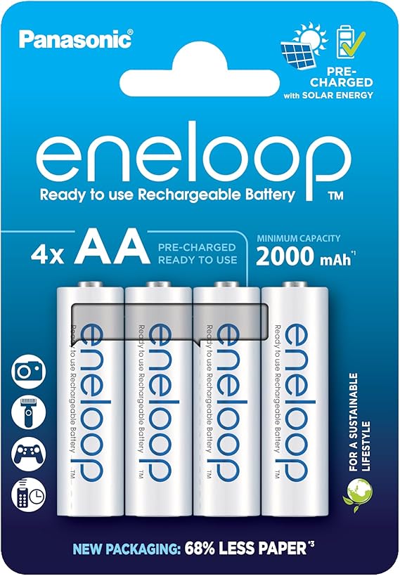 LPNHE920660687 - Eneloop, akumulator AA/Mignon NI-MH, opakowanie 4 sztuki, pojemność min. 2000 mAh, akumulatory gotowe do użycia NI-MH, możliwość ponownego ładowania do 2000 razy, opakowanie bez plastiku, standardowe, białe - C899