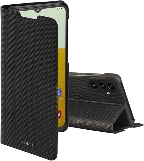 LPNHE915590596 - Hama etui na telefon Samsung Galaxy A13 5G lub A04s „Slim Pro” (etui ochronne z portfelem 2x kieszenią na karty, składane etui na Samsunga A13 z magnetycznym zapięciem i funkcją stojaka) czarne - C286
