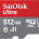 LPNHE905388250 - SanDisk Ultra 512 GB microSDXC, Karta micro sd + adapter SD (Dla smartfona i tabletu, Wideo Full HD, do 150 MB/s, UHS-I, Wydajność A1, Klasa 10, U1) - B597