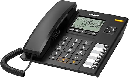 LPNHE925454213 - ALCATEL T78 - Telefon Stacjonarny - Duży Alfanumeryczny Wyświetlacz - Głośnomówiący - Blokowanie Połączeń - Sygnalizacja Świetlna Dla Połączeń Przychodzących - Przycisk Ponownego Wywołania - 8 Przycisków Pamięci Bezpośredniej - Czarny - B770