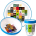 LPNHE902104562 - Minecraft 3pcs Reusable Bicolor Premium Kids Dinner Tableware Set Plate, Bowl & Tumbler, BPA Free - C941