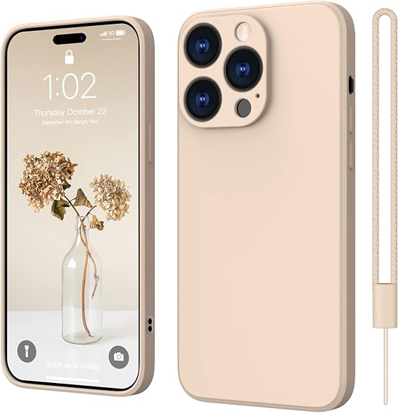 LPNRP001892514 - Etui na iPhone 14 Pro ElestBela Silikon Case, futerał na telefon iPhone 14 Pro Ultra Slim z mikrofibry, case ochronna pełna ochrona przed zarysowaniami etui na iPhone 14 Pro 6.1'' 2022 Kaki - C199