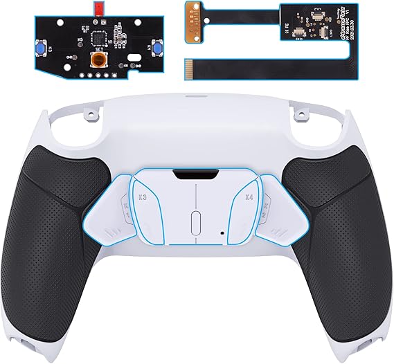 LPNWE278245503 - Programowalny zestaw remapowania eXtremeRate do kontrolera PS5 BDM 010/020, pokrywa z gumowym uchwytem i ponownie zaprojektowaną tylną obudową oraz 4 dodatkowe przyciski, zestaw remapów RISE4 do kontrolera PS5 - Czarny & Biały. - C177