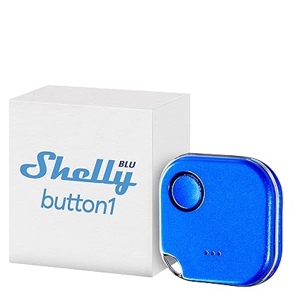 LPNHE895796542 - Shelly BLU Przycisk 1 - Blu, Przycisk akcji i sceny Bluetooth, Automatyzacja domowa, Aplikacja iOS Android, Bez konieczności stosowania huba, Długi czas pracy baterii, Dioda LED, Sygnalizator dźwiękowy, Duży zasięg działania - C398