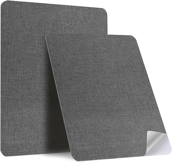 LPNHE915842312 - Plaster naprawczy do tkanin samoprzylepny 20x28cm, łatka do naprawy tkanin w kolorze ciemnoszarym, naklejki do naprawy tkanin, samoprzylepny materiał lniany do foteli samochodowych, zasłon, zagłówków, mebli, sof (2 sztuki) - C397