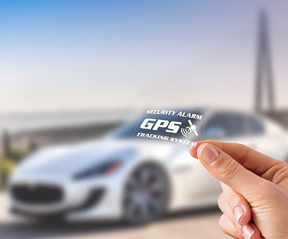 LPNHE924476011 - Gotowy do druku 4 naklejki do zabezpieczenia antykradzieżowego satelity, GPS, przezroczyste, wewnątrz szyby, do pojazdów, wymiary: 7 x 4 cm. - C258