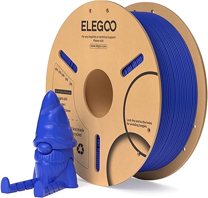 LPNHE920198788 - Tektura ELEGOO PLA 1.75mm Niebieski 1KG, Filament do drukarek 3D Precyzja wymiarowa +/- 0,02mm Szpula z kartonu Filament do drukowania 3D Pasuje do większości drukarek 3D FDM - B964