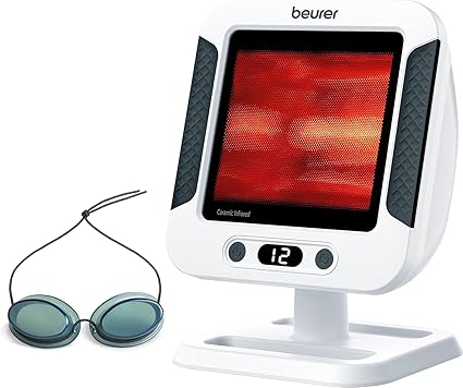LPNHE908547332 - Beurer IL 60 Infrared-Wärmestrahler, kojące ciepło podczas przeziębienia i napięcia mięśni, produkt medyczny o mocy 300 wat, szyba szklana z ochroną UV, regulowany parasol, wyprodukowany w Europie. - C151
