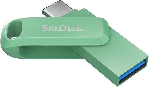 LPNHE896226300 - SanDisk 128GB Ultra Dual Drive Go, Jednostka flash USB Type-C z odwracalnymi złączami USB typu C i typu A, do 400 MB/s dla smartfonów, tabletów, Mac-ów i komputerów Green - A367